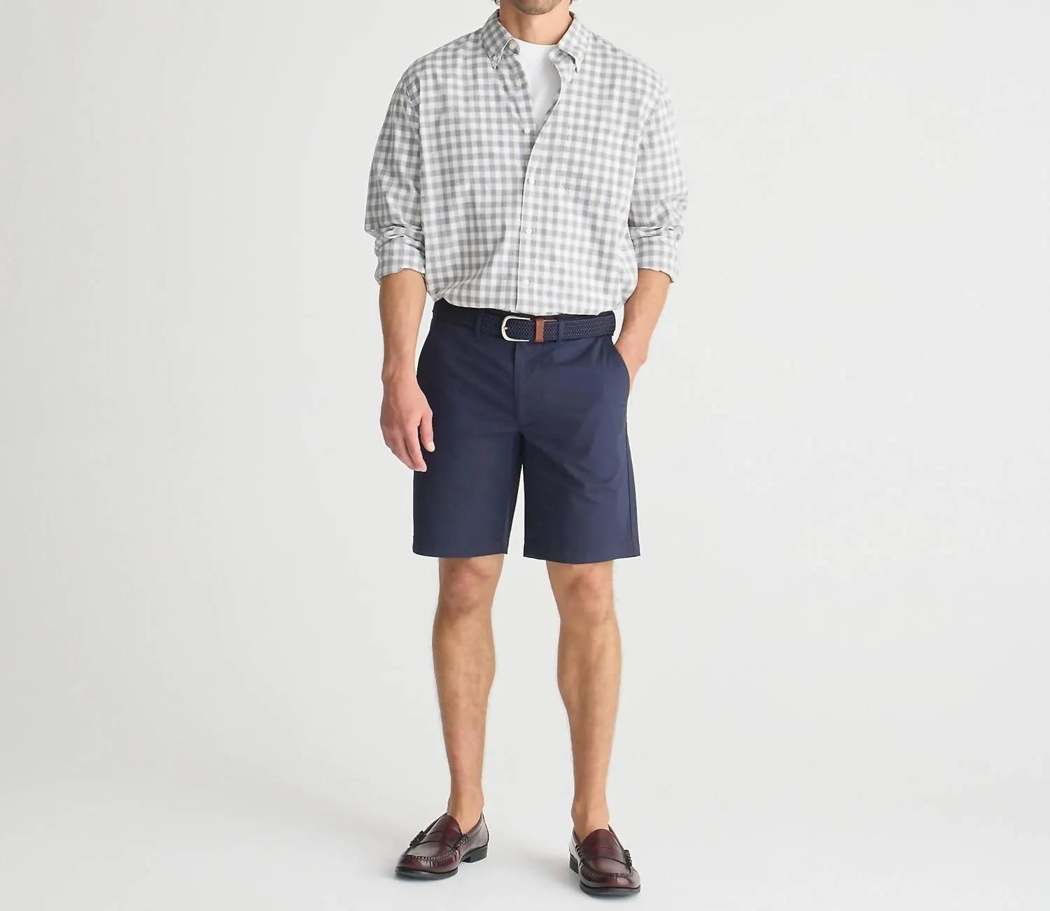 9" Stretch Chino Shorts In Navy
