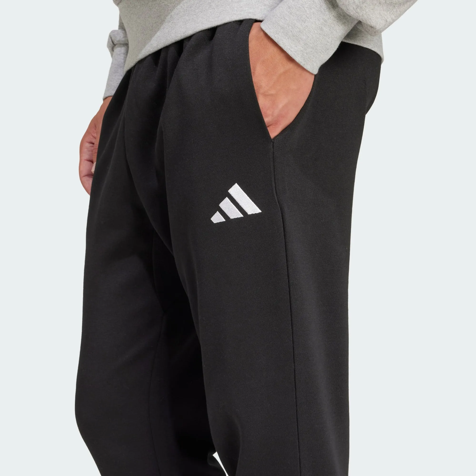ADIDAS MEN'S ESSENTIALS FEELCOZY FLEECE BLACK PANT