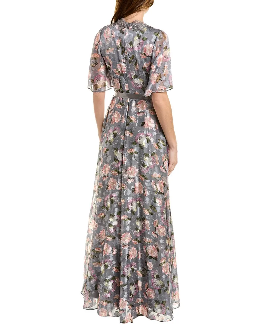 Aidan Mattox Burnout Floral Gown