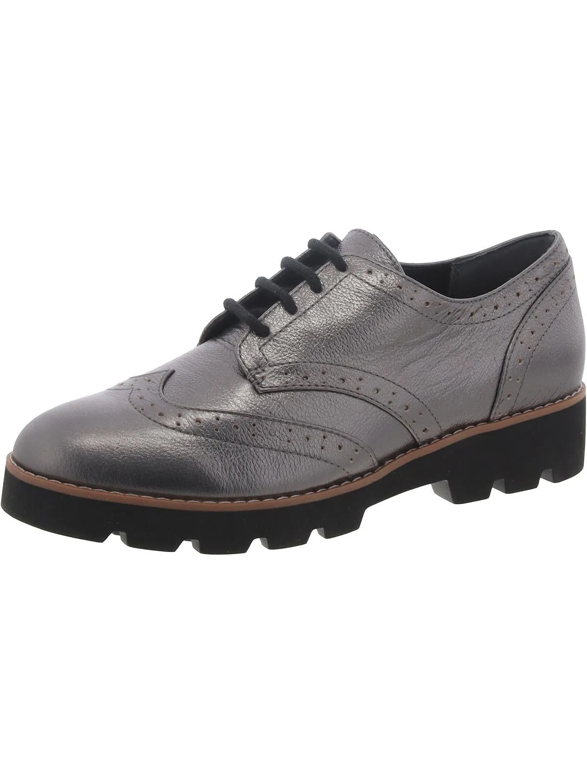 Alfina Womens Patent Derby Loafers