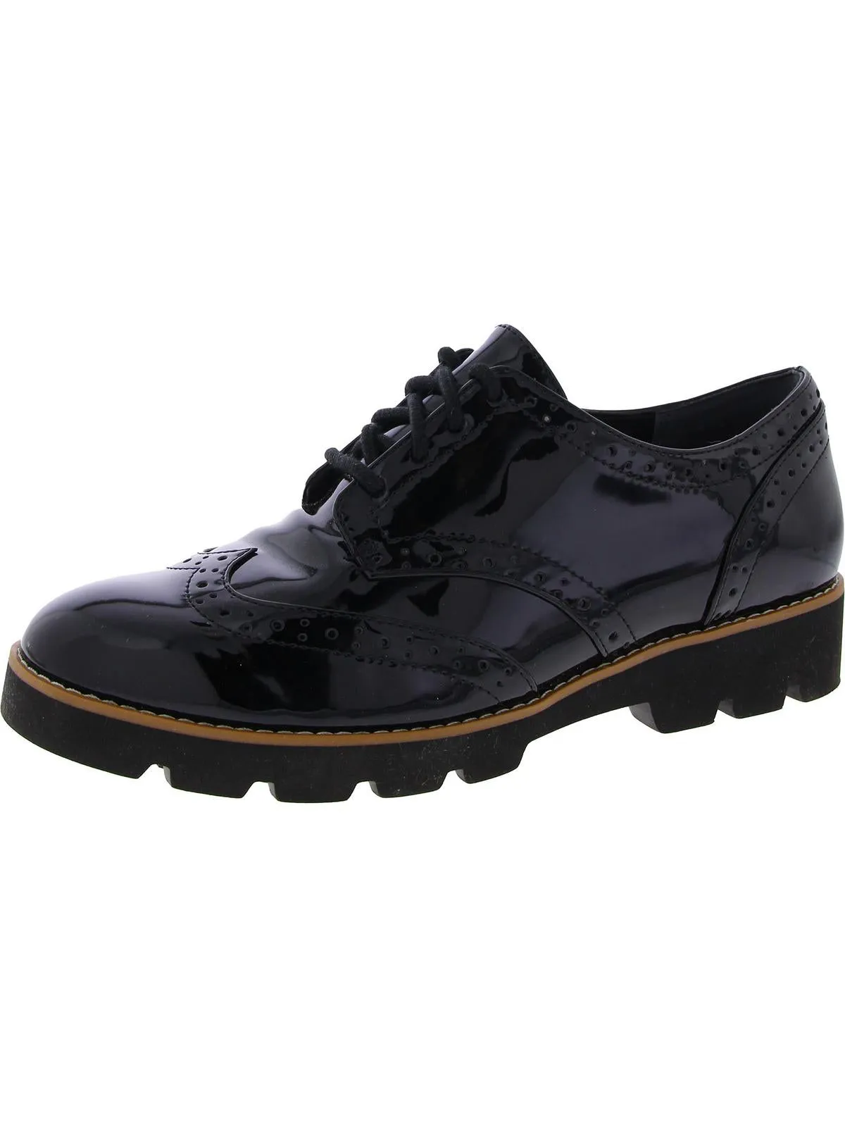 Alfina Womens Patent Derby Loafers