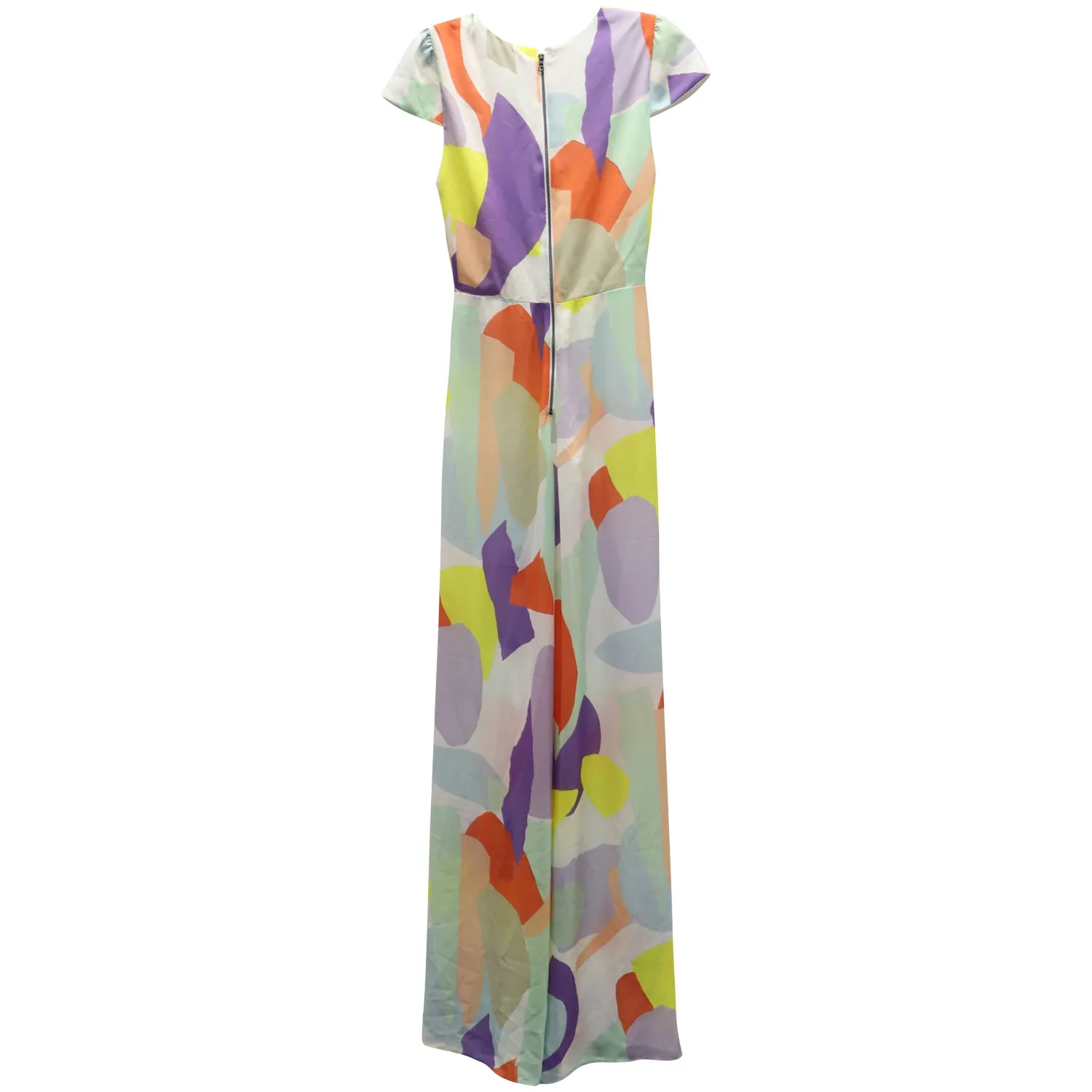 Alice & Olivia Sierra Geo Collage Jumpsuit in Multicolor Silk