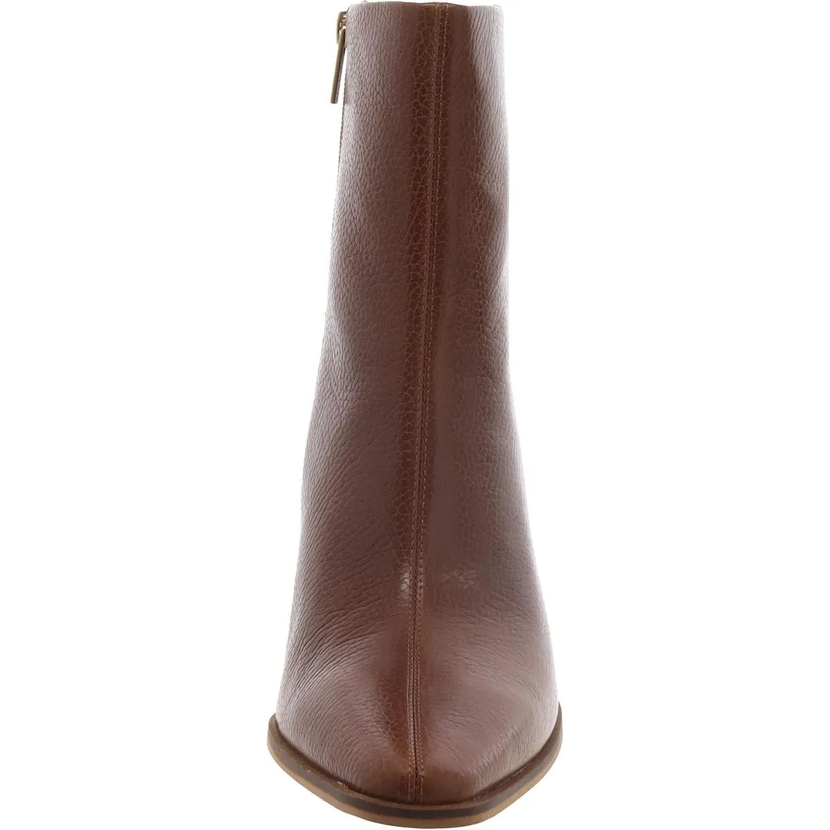 Allie Womens Leather Stacked Heel Booties