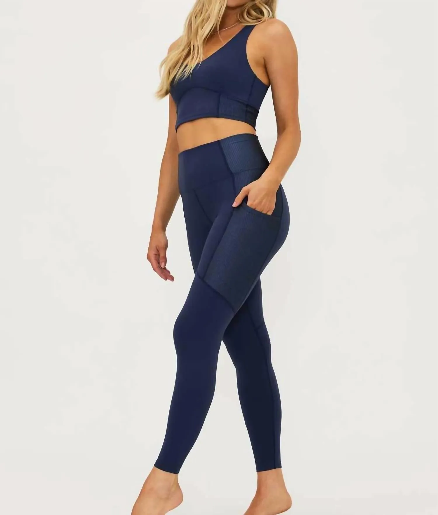 Allora Full Length Leggings In Ultramarine Navy Blue