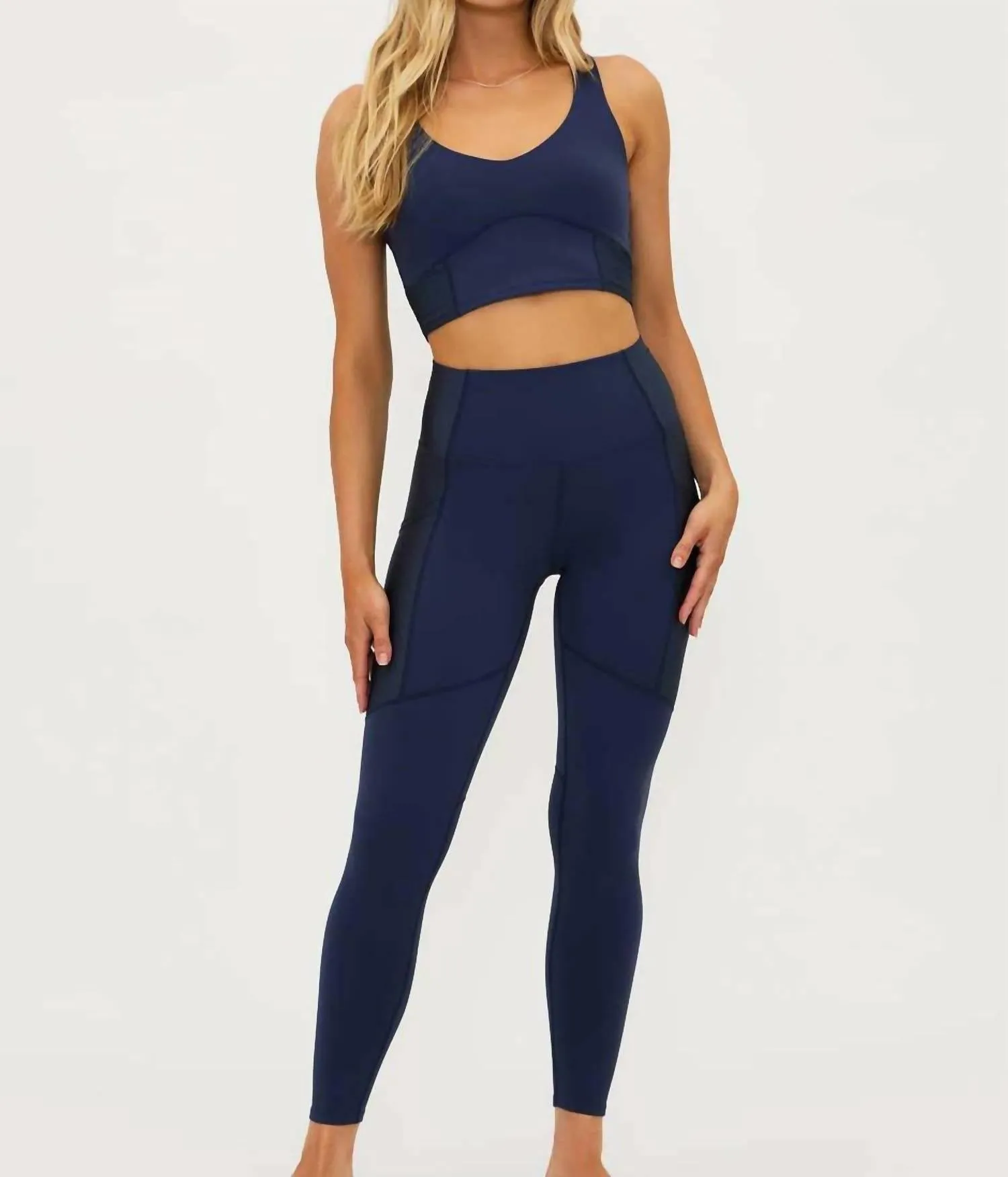 Allora Full Length Leggings In Ultramarine Navy Blue