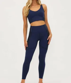 Allora Full Length Leggings In Ultramarine Navy Blue