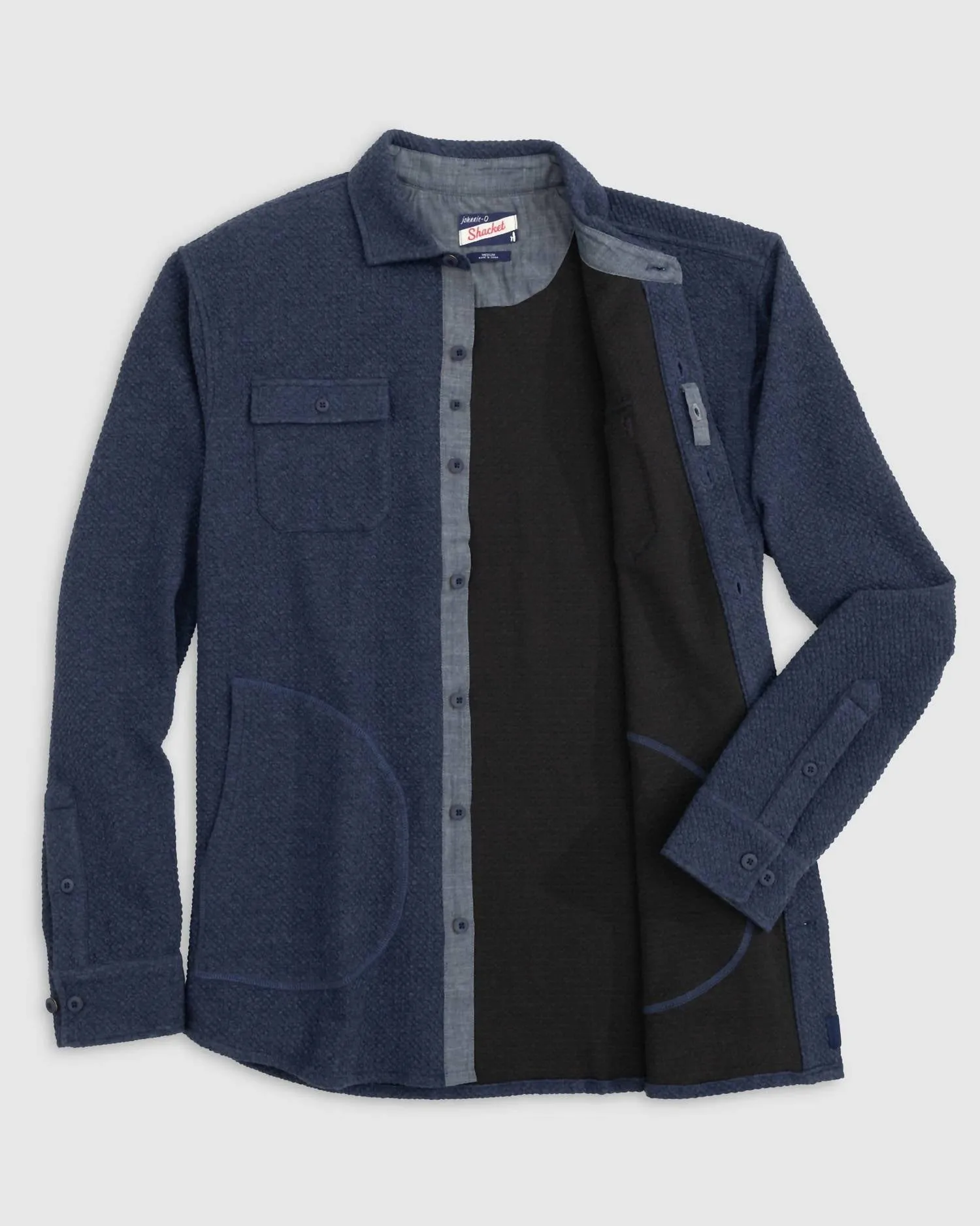 Andre Knit Shacket In Indigo