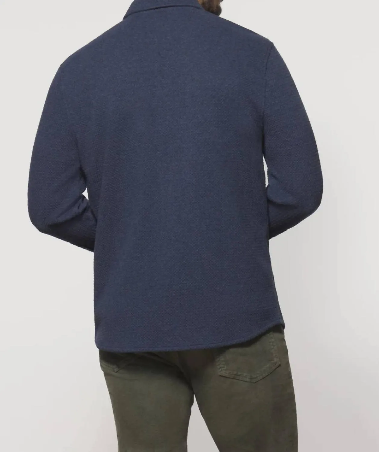 Andre Knit Shacket In Indigo