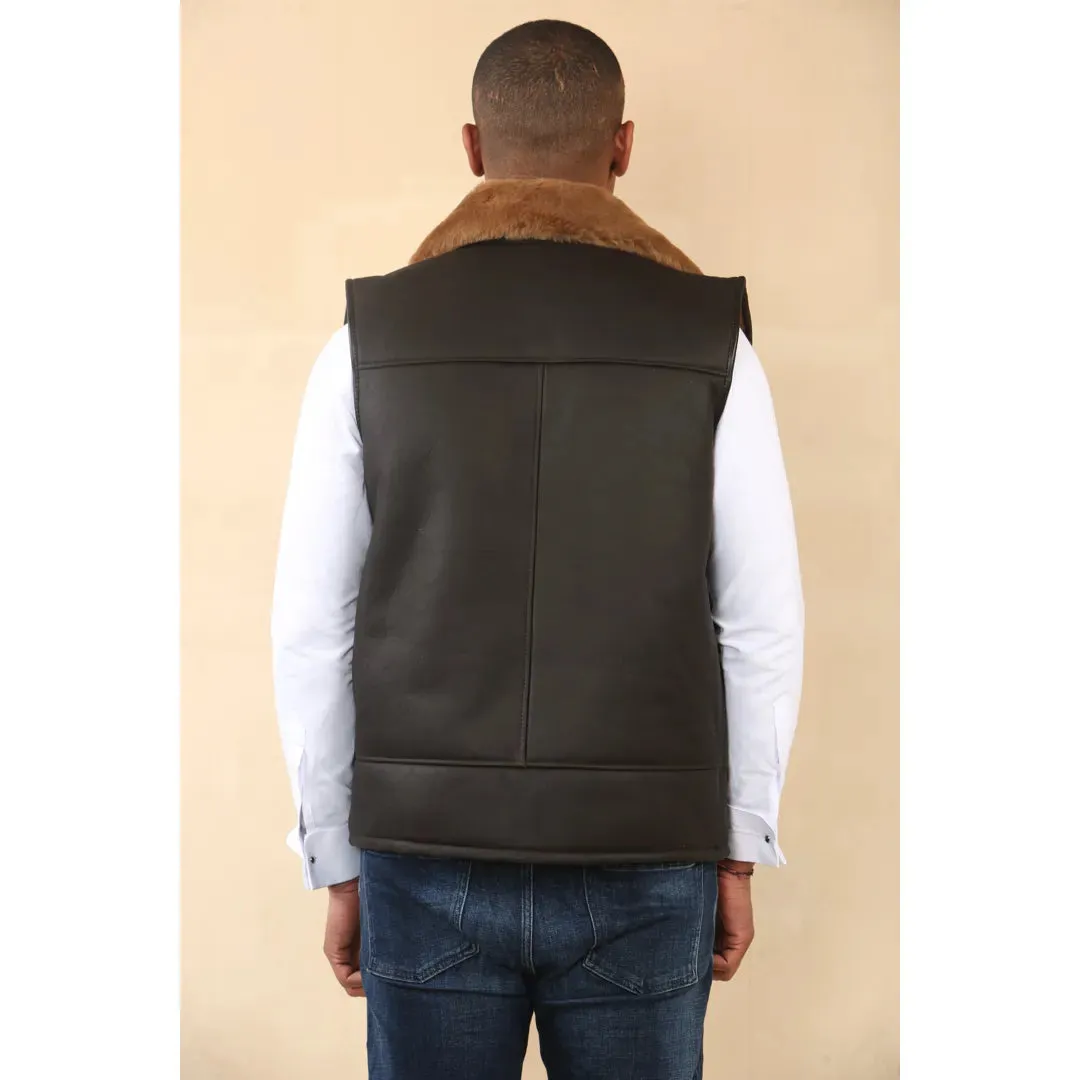 Aviator Shearling Sheepskin Gilet