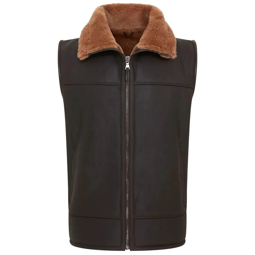 Aviator Shearling Sheepskin Gilet