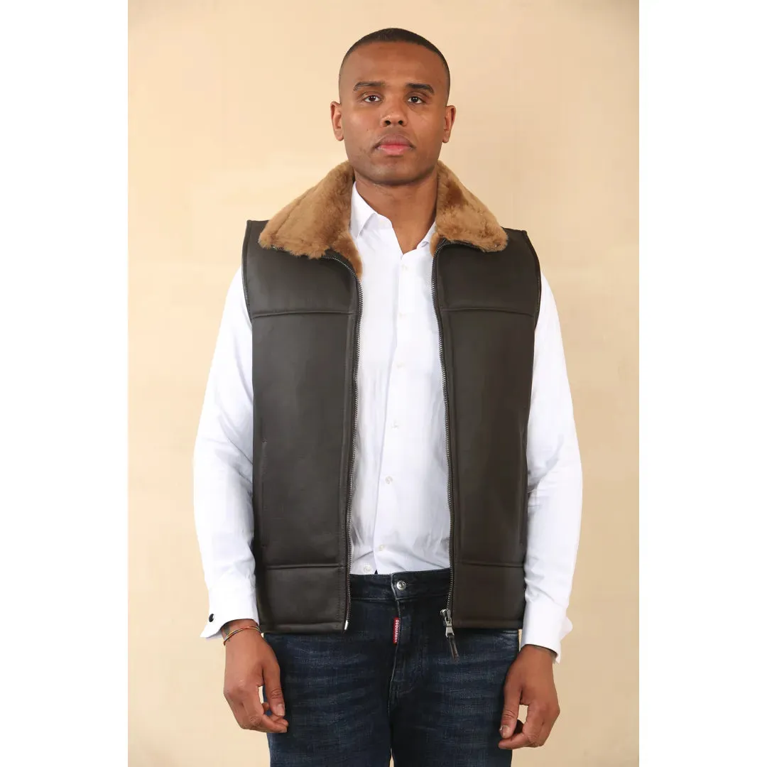 Aviator Shearling Sheepskin Gilet