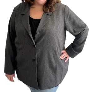 Back Pleat Blazer In Charcoal