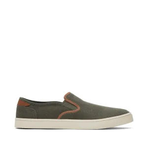 Baja Olive Heritage Canvas Slip On Sneaker
