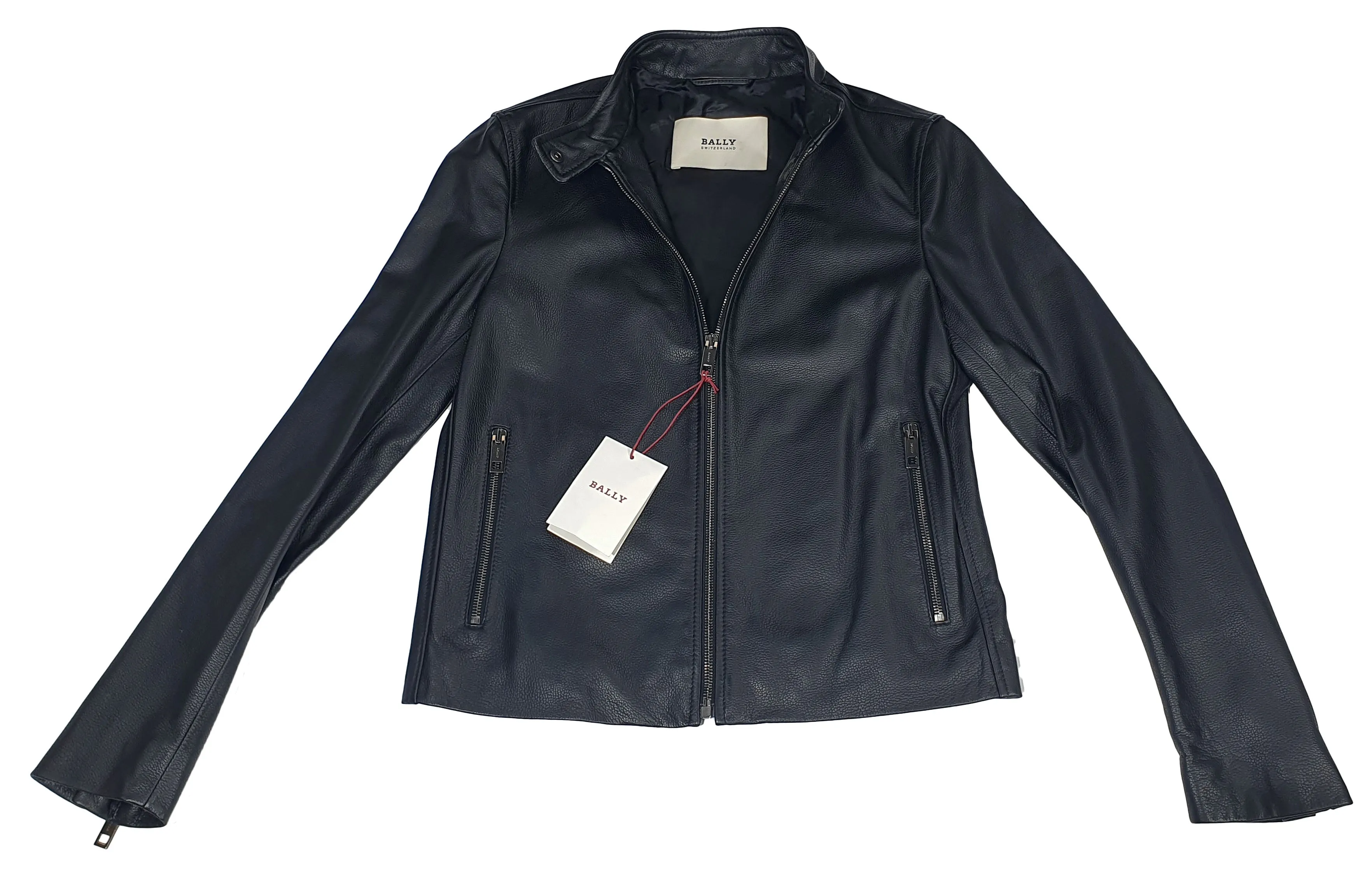 Bally 6230542 Black Lamb Leather Bomber Jacket
