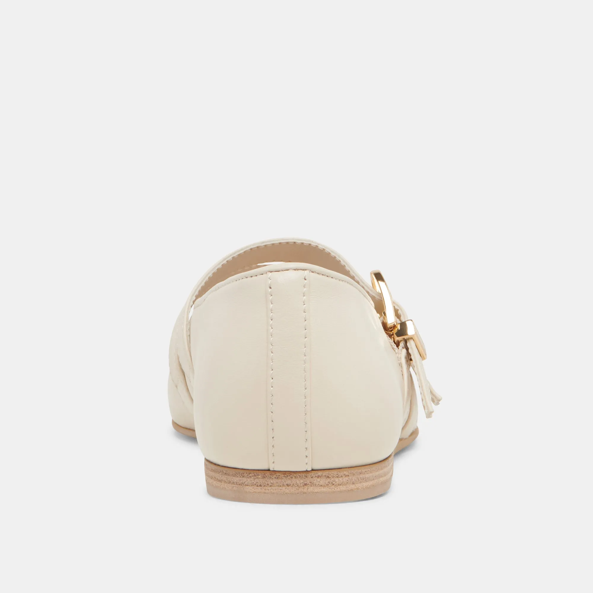 BAYLEE WIDE BALLET FLATS IVORY LEATHER