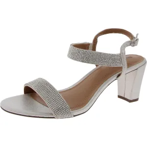BONITA Womens Rhinestone Man Made Block Heels