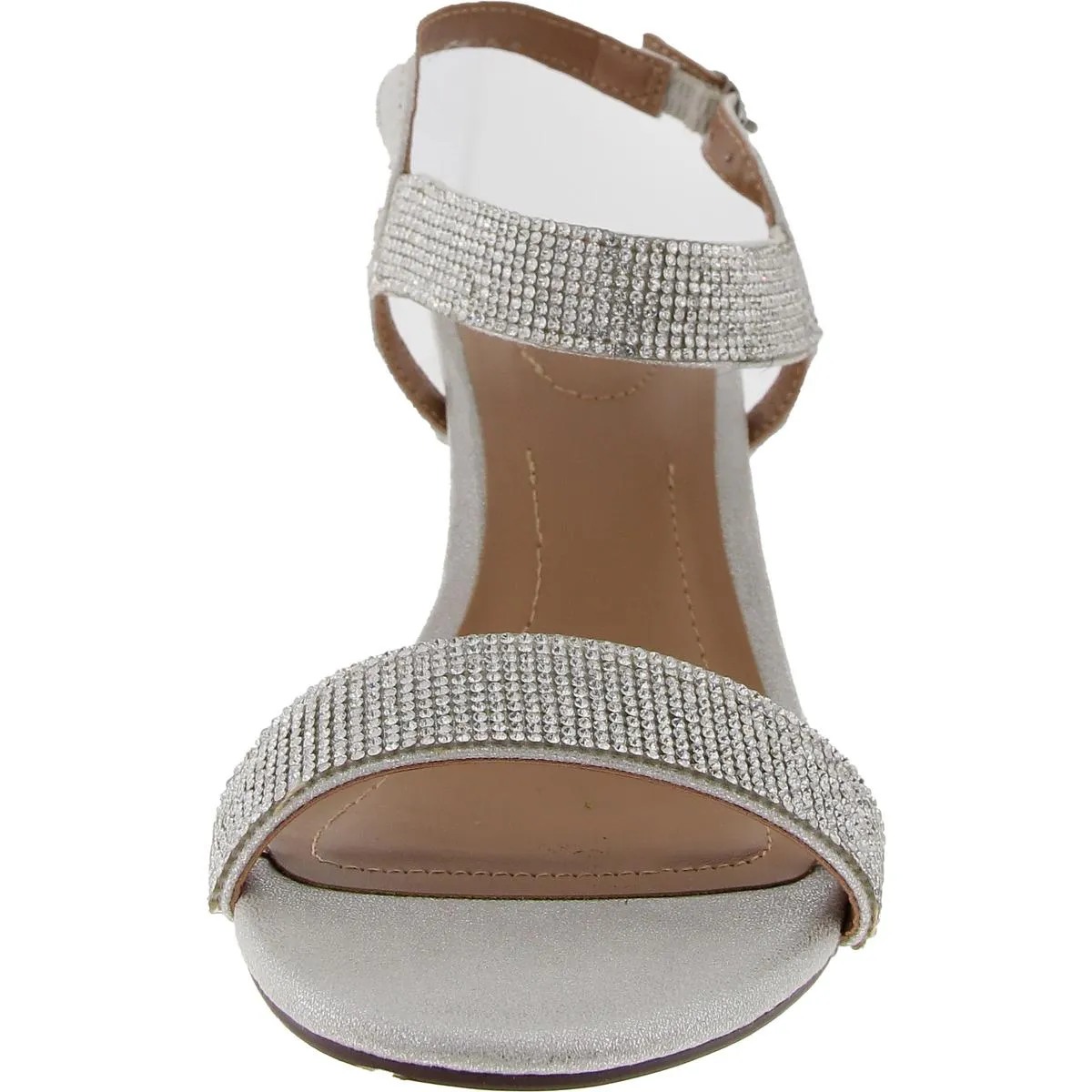 BONITA Womens Rhinestone Man Made Block Heels
