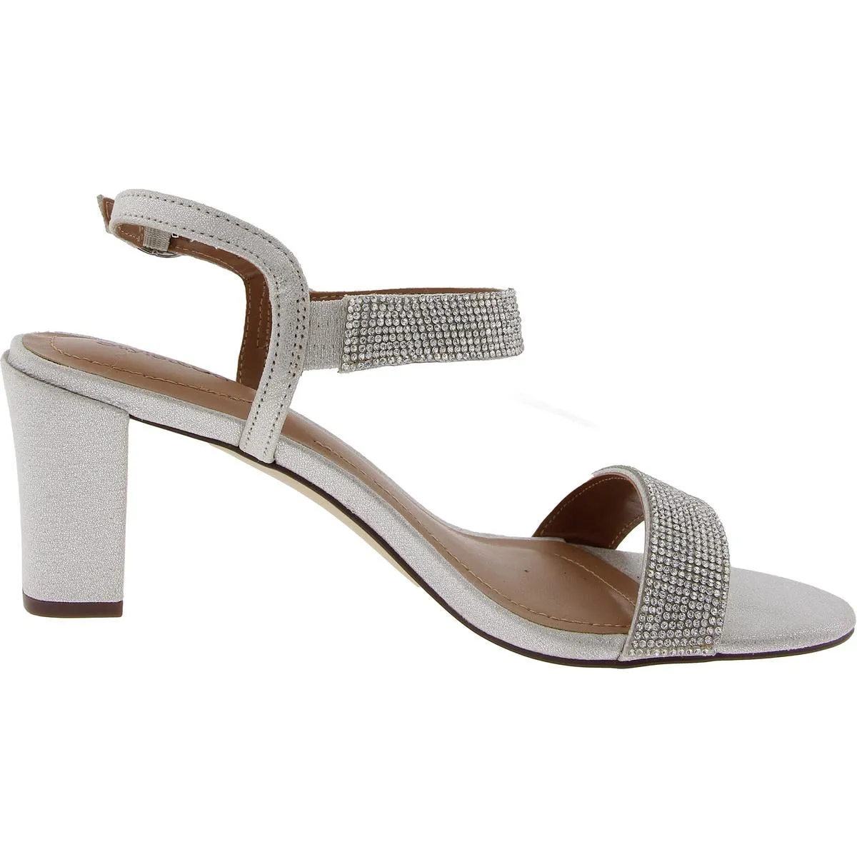 BONITA Womens Rhinestone Man Made Block Heels