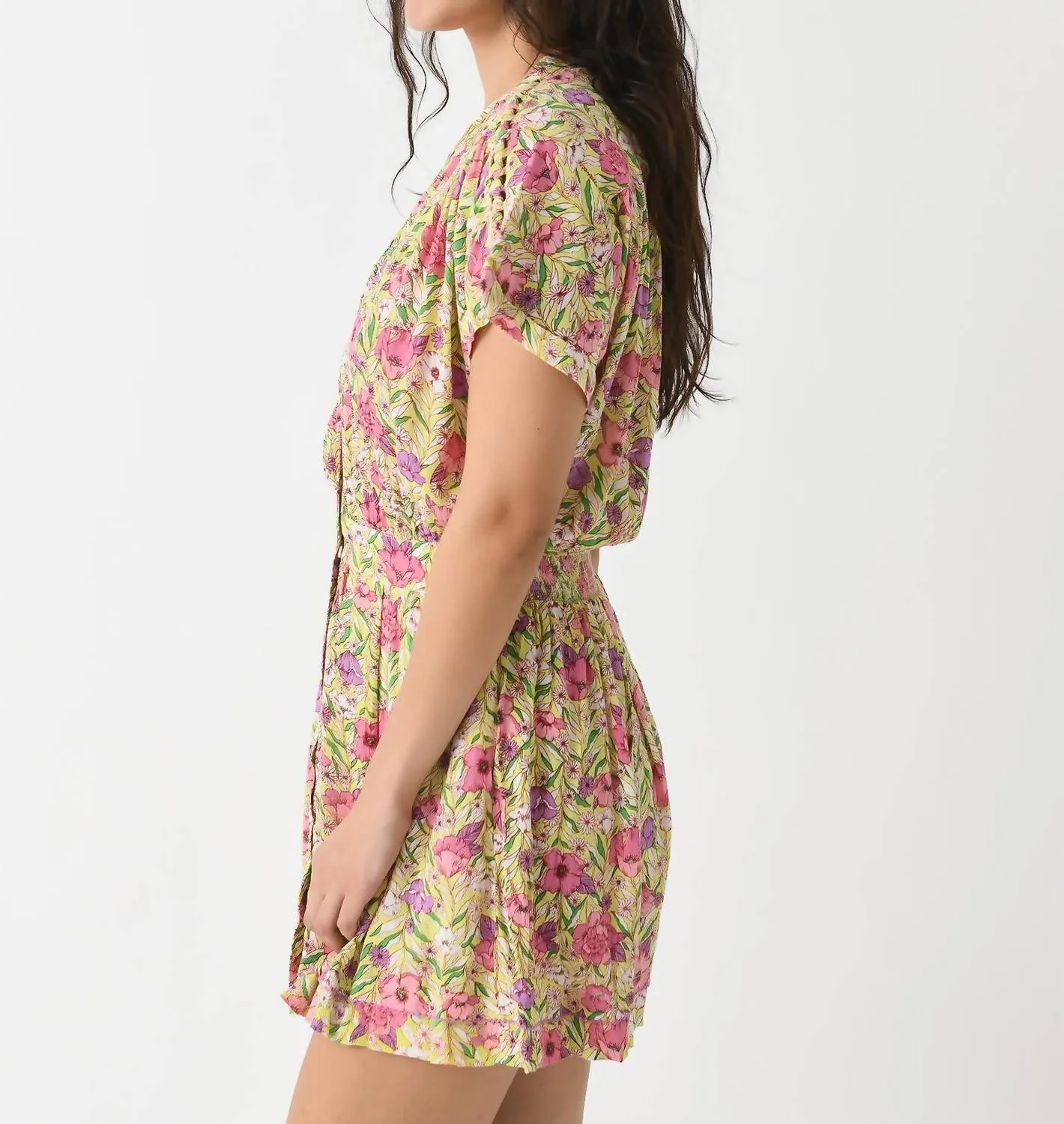 Bora Short Jumpsuit In Green Petunia