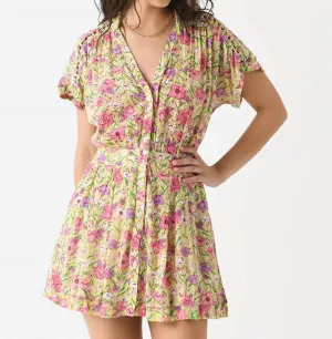 Bora Short Jumpsuit In Green Petunia