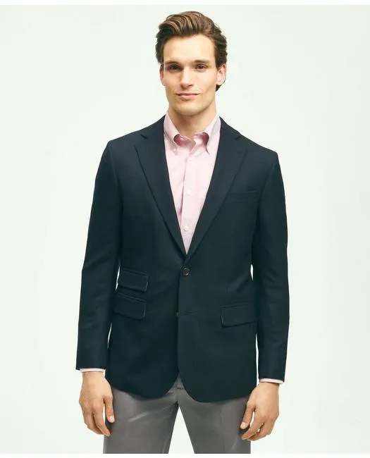 Brooks Brothers Men's Classic Fit Stretch Wool Hopsack Blazer Navy Brooks Brothers