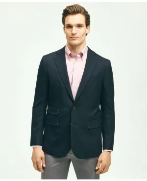 Brooks Brothers Men's Classic Fit Stretch Wool Hopsack Blazer Navy Brooks Brothers