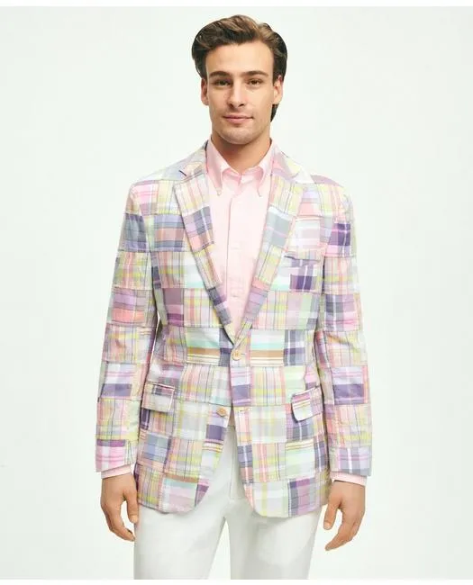 Brooks Brothers Men's Regent Classic-Fit Patchwork Madras Sport Coat Pink Brooks Brothers