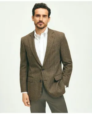 Brooks Brothers Men's Traditional Fit Wool Hopsack Plaid Sport Coat Brown Brooks Brothers