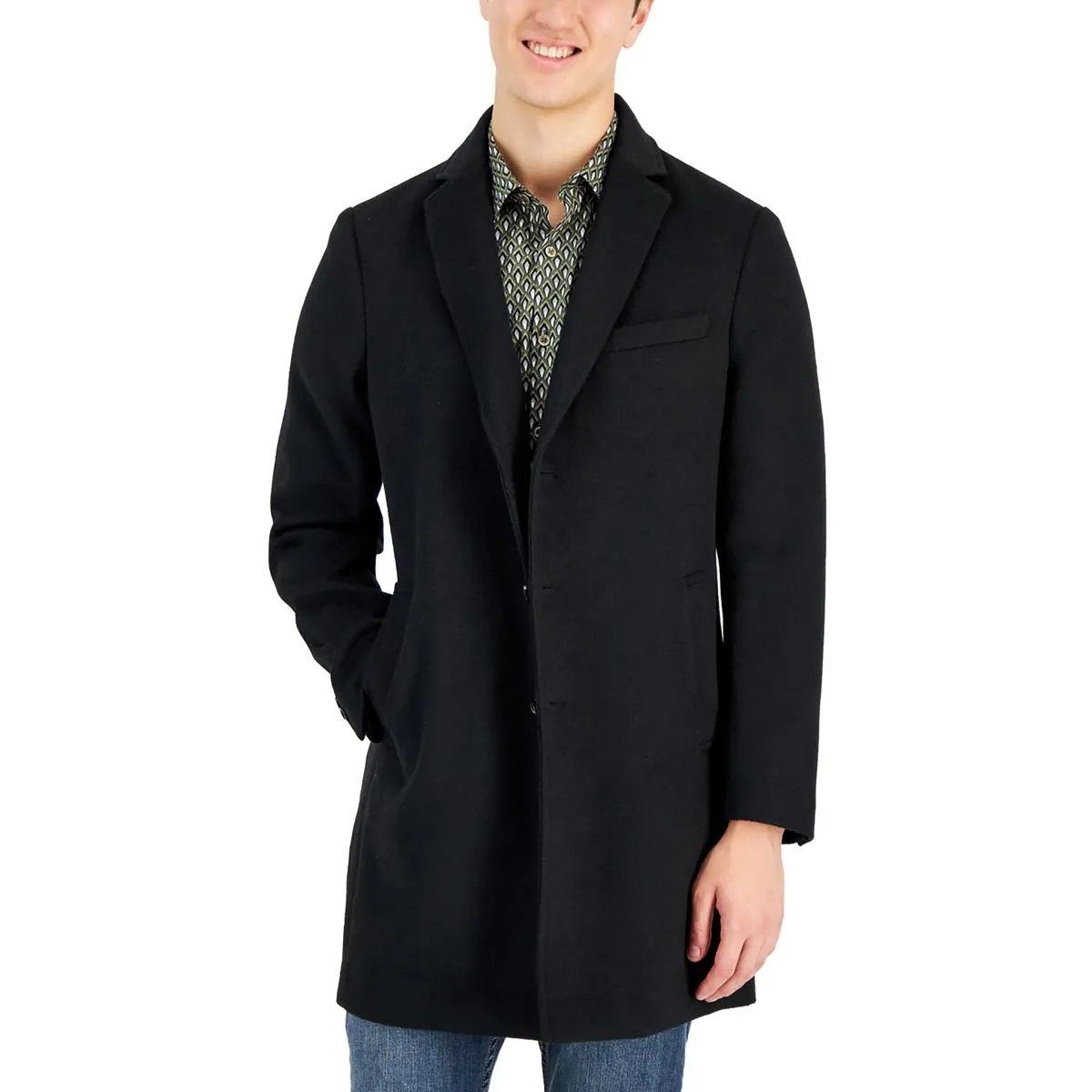 Bruno Mens Wool Blend Jacket Overcoat