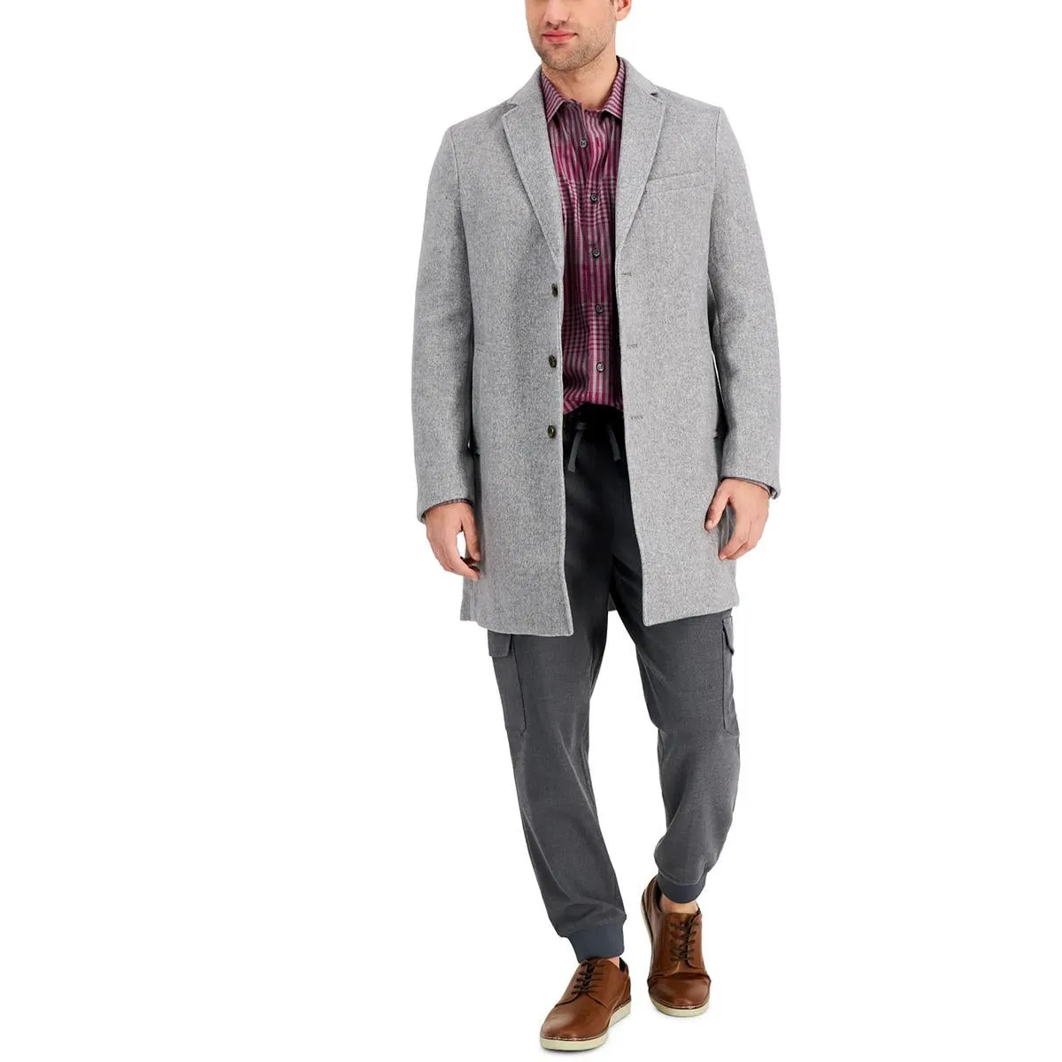 Bruno Mens Wool Blend Jacket Overcoat