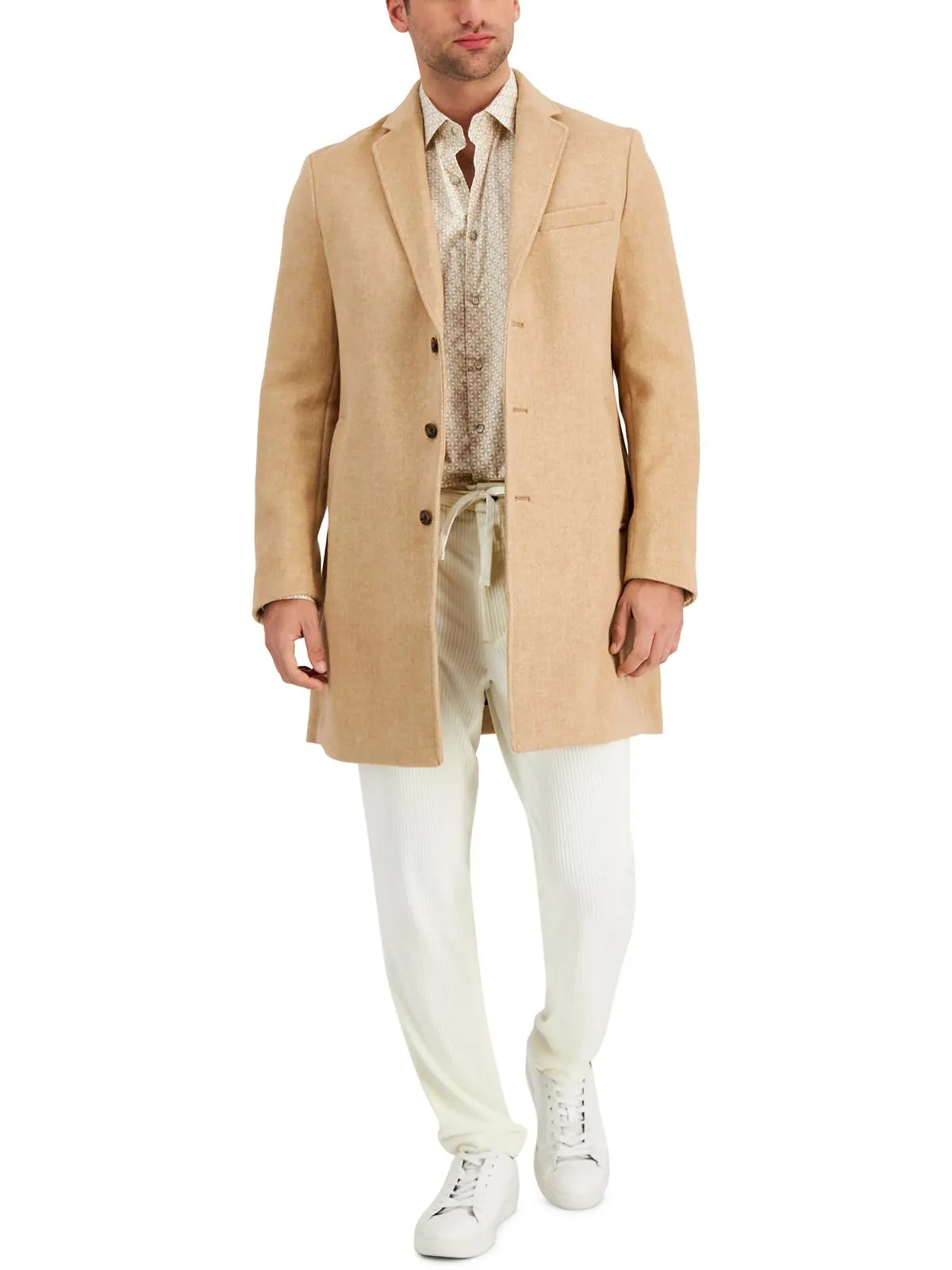 Bruno Mens Wool Blend Jacket Overcoat