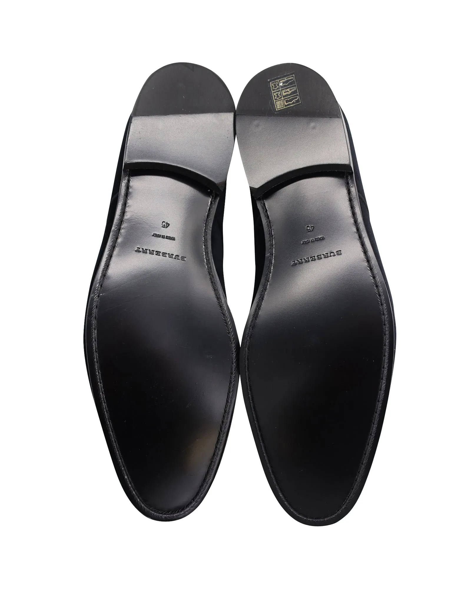 Burberry Lace Up Derby Oxfords in Black Velvet