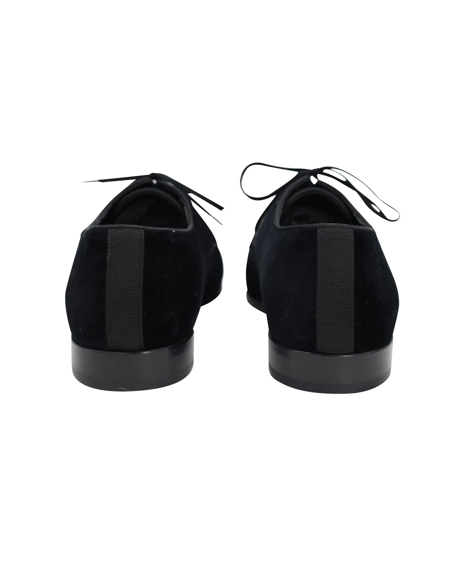 Burberry Lace Up Derby Oxfords in Black Velvet
