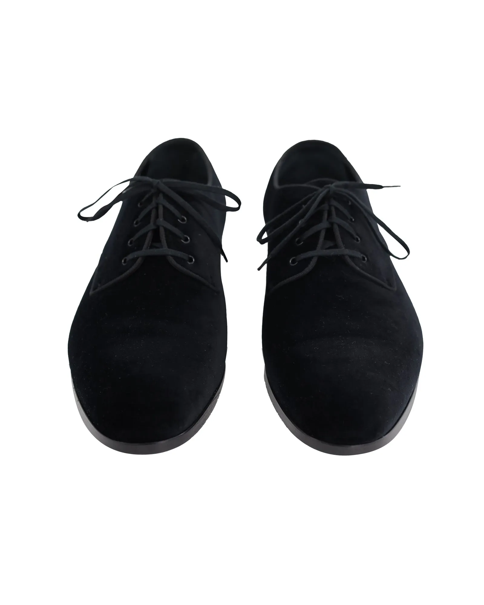 Burberry Lace Up Derby Oxfords in Black Velvet