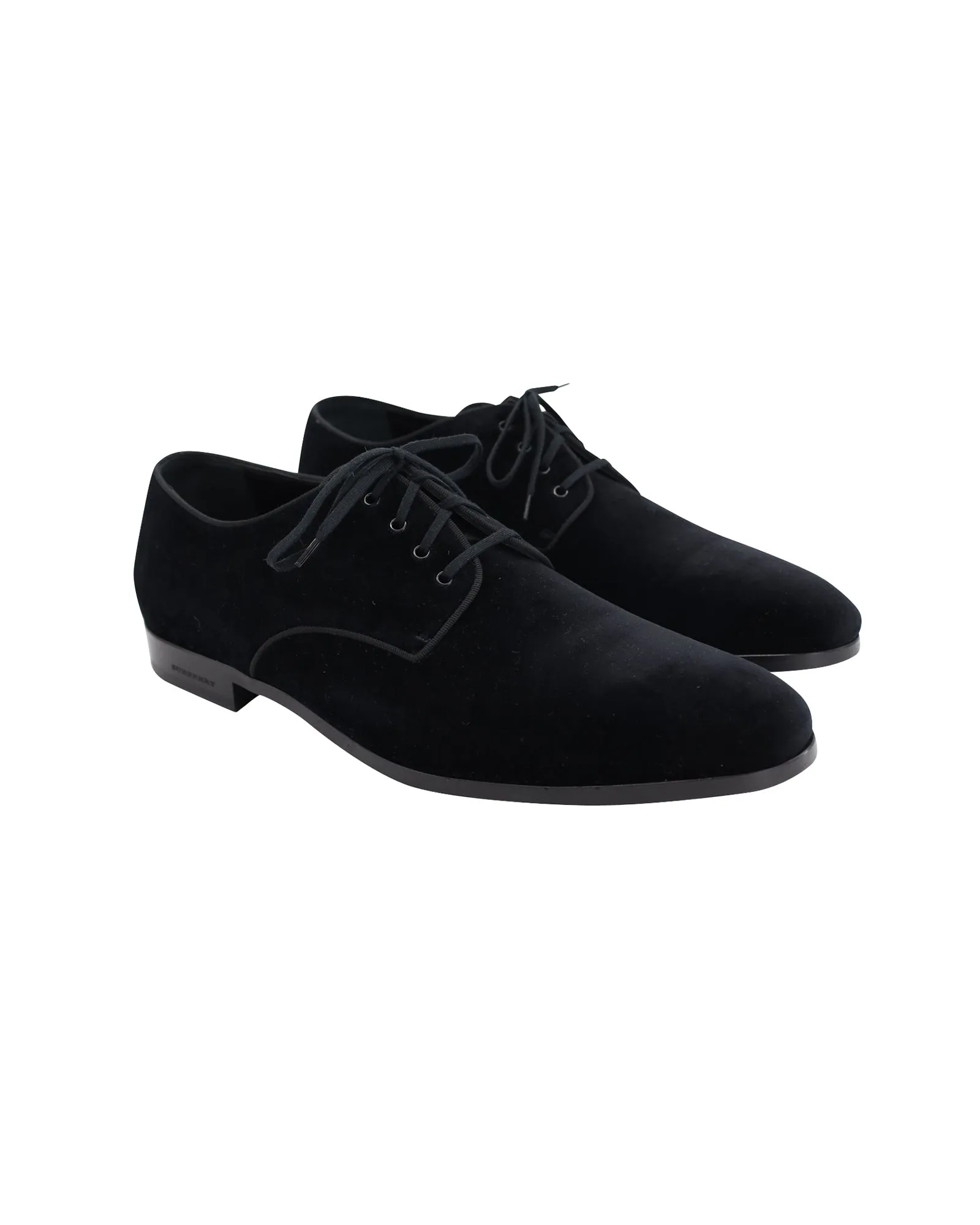 Burberry Lace Up Derby Oxfords in Black Velvet