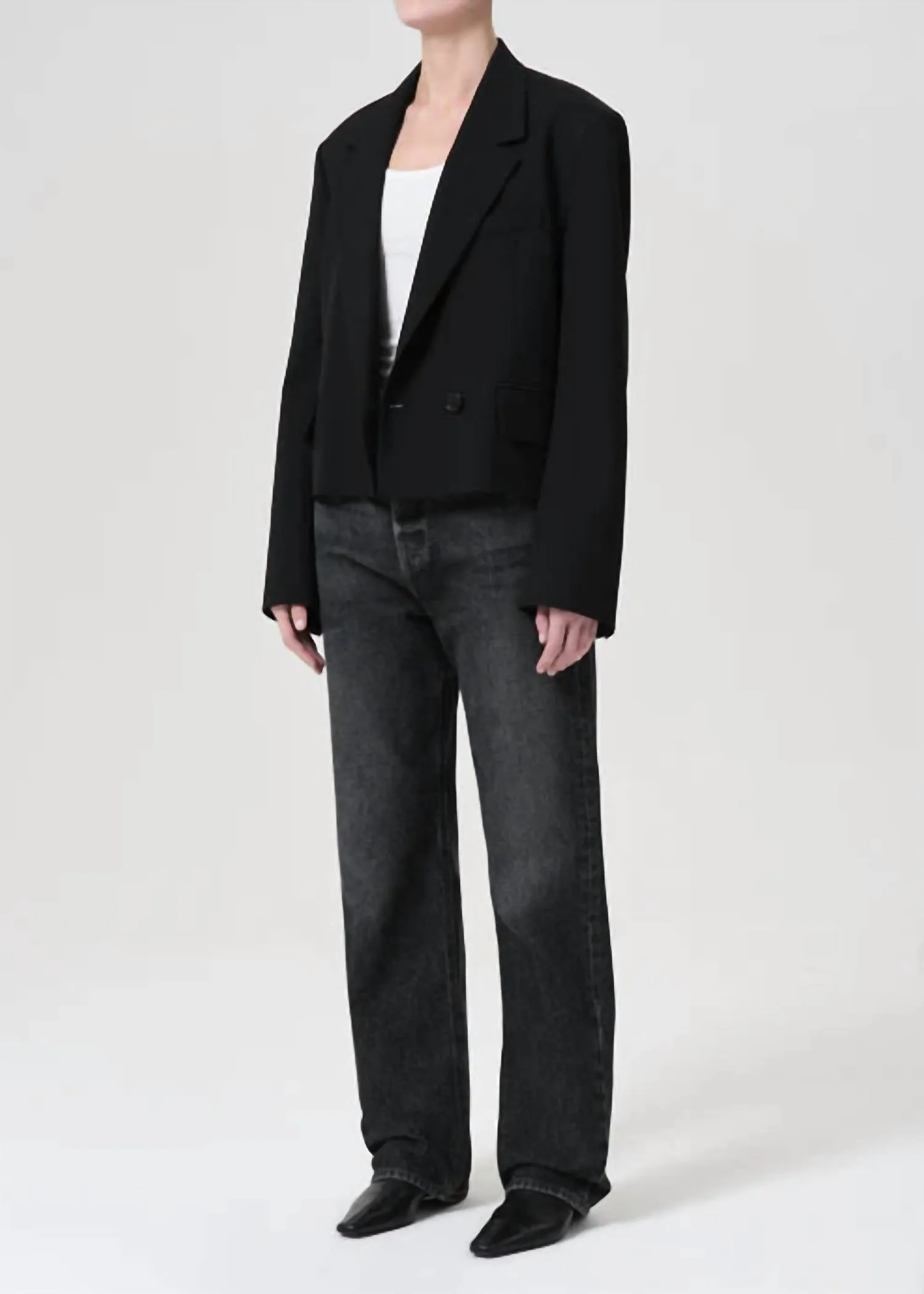 Callie Cropped Blazer In Black