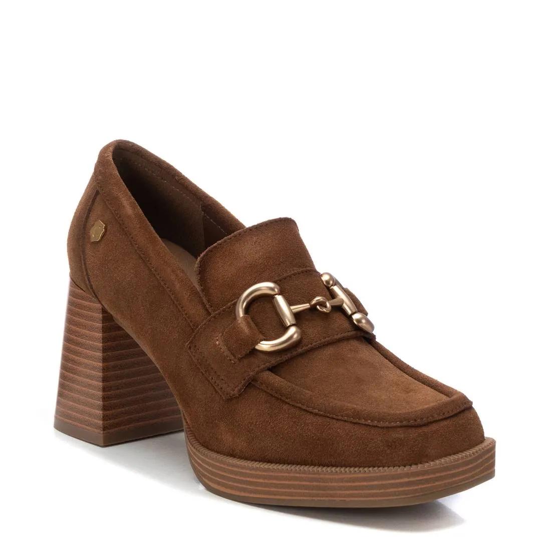 Carmela Collection, Women's Suede Heeled Loafers By XTI