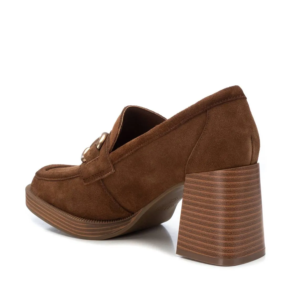 Carmela Collection, Women's Suede Heeled Loafers By XTI