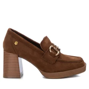 Carmela Collection, Women's Suede Heeled Loafers By XTI