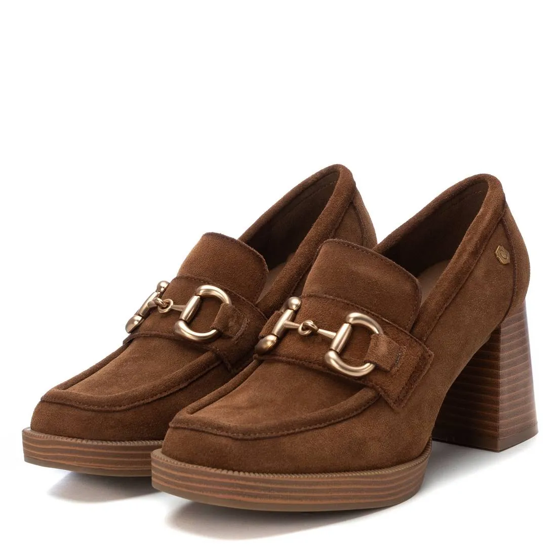 Carmela Collection, Women's Suede Heeled Loafers By XTI