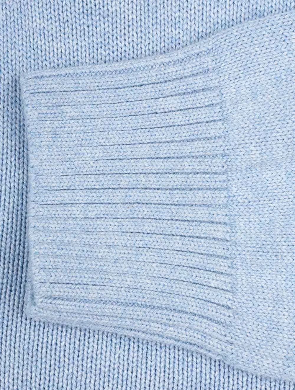 Casual Cotton Half Zip Light Blue Melange