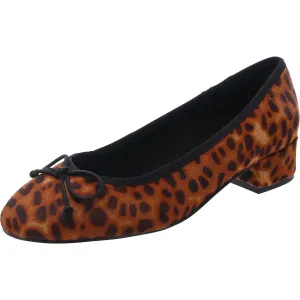 Cherish Womens Animal Print Manmade Loafer Heels
