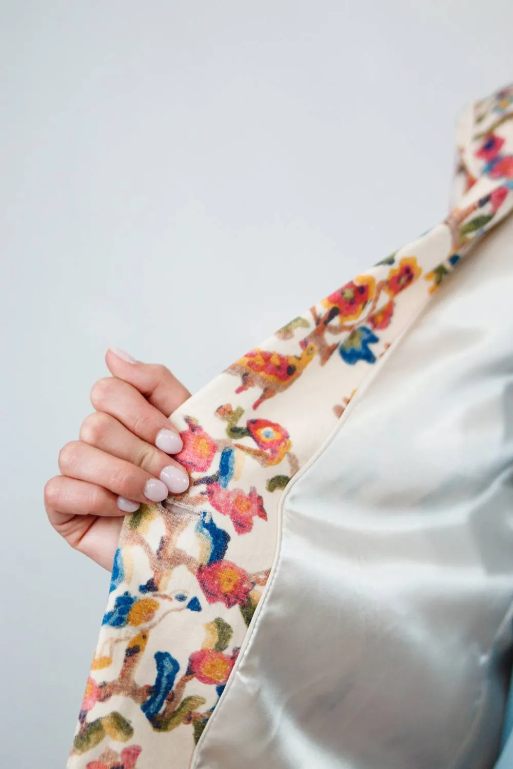 Chloe Blazer In Cream Multi