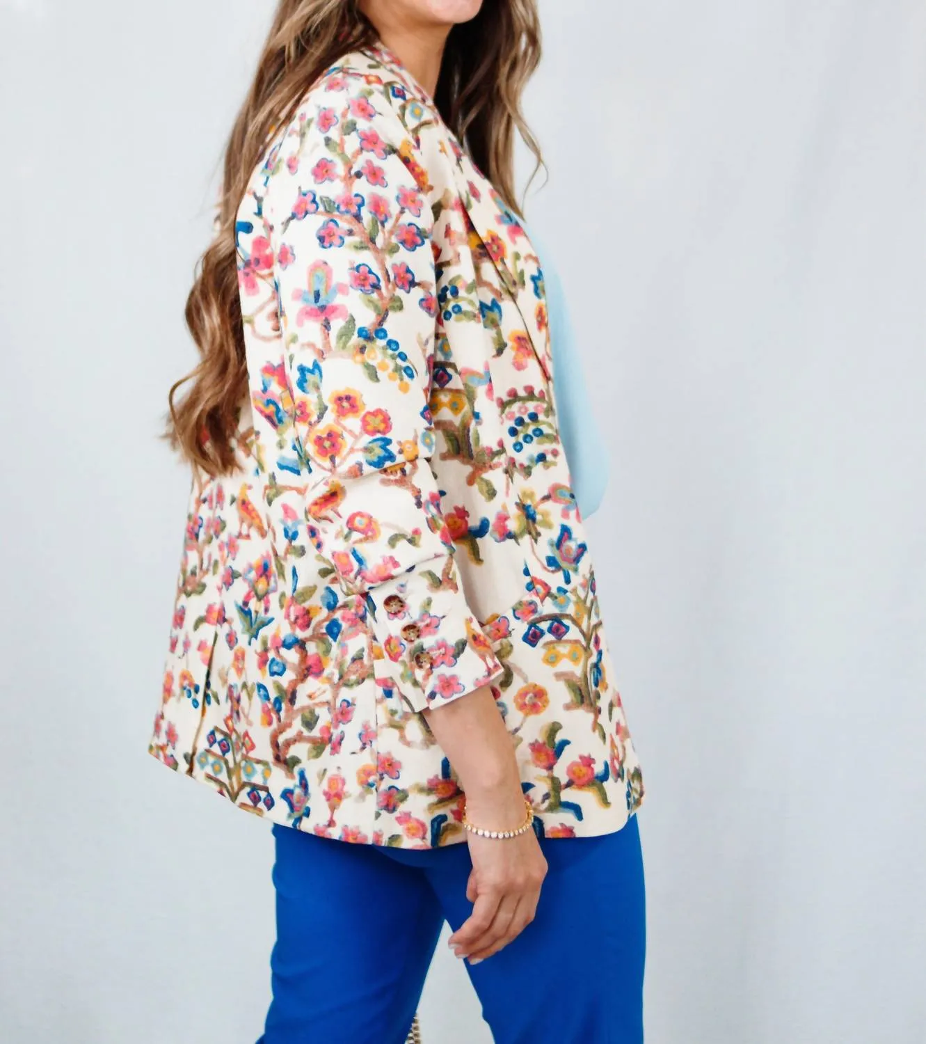 Chloe Blazer In Cream Multi