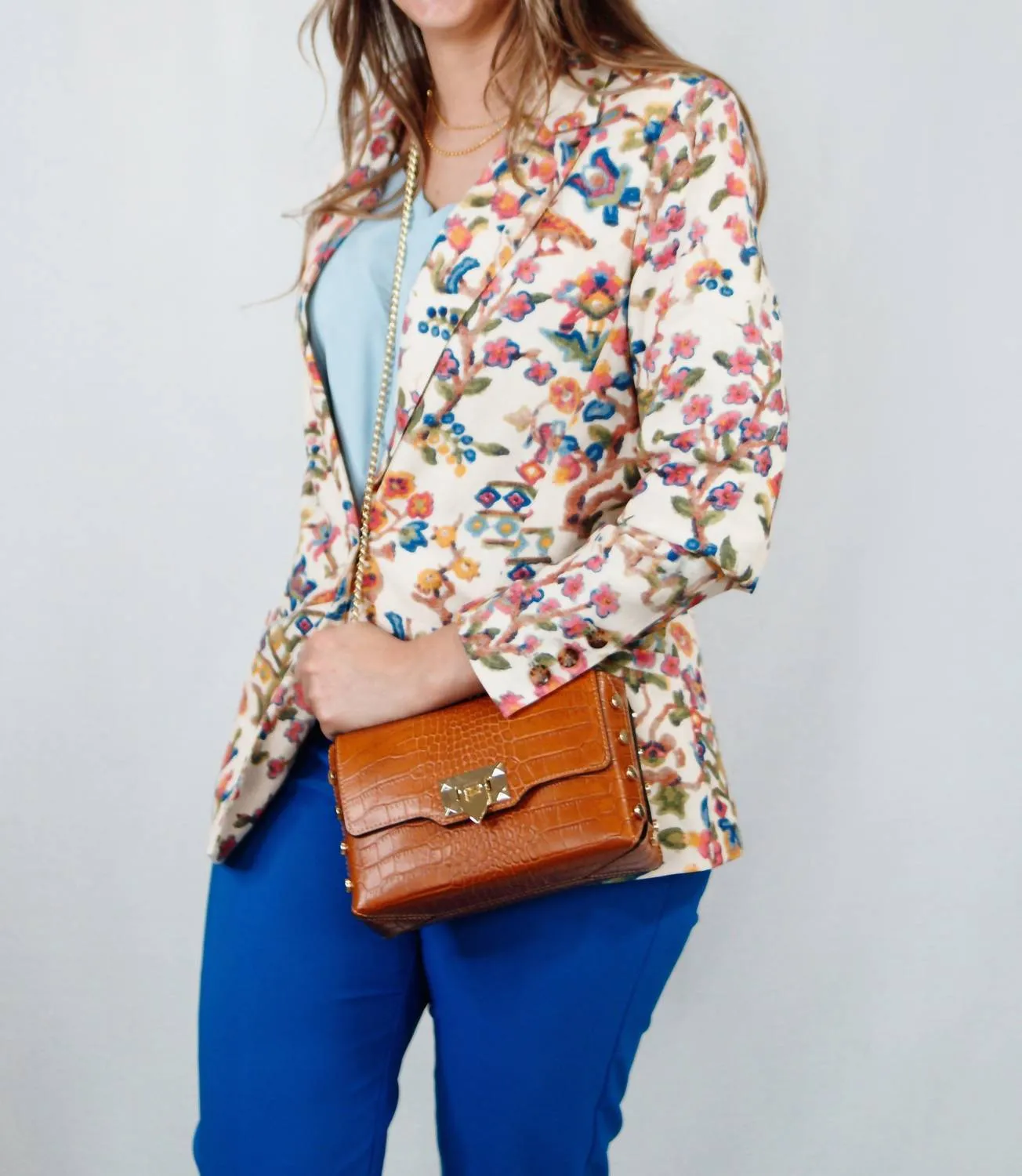 Chloe Blazer In Cream Multi