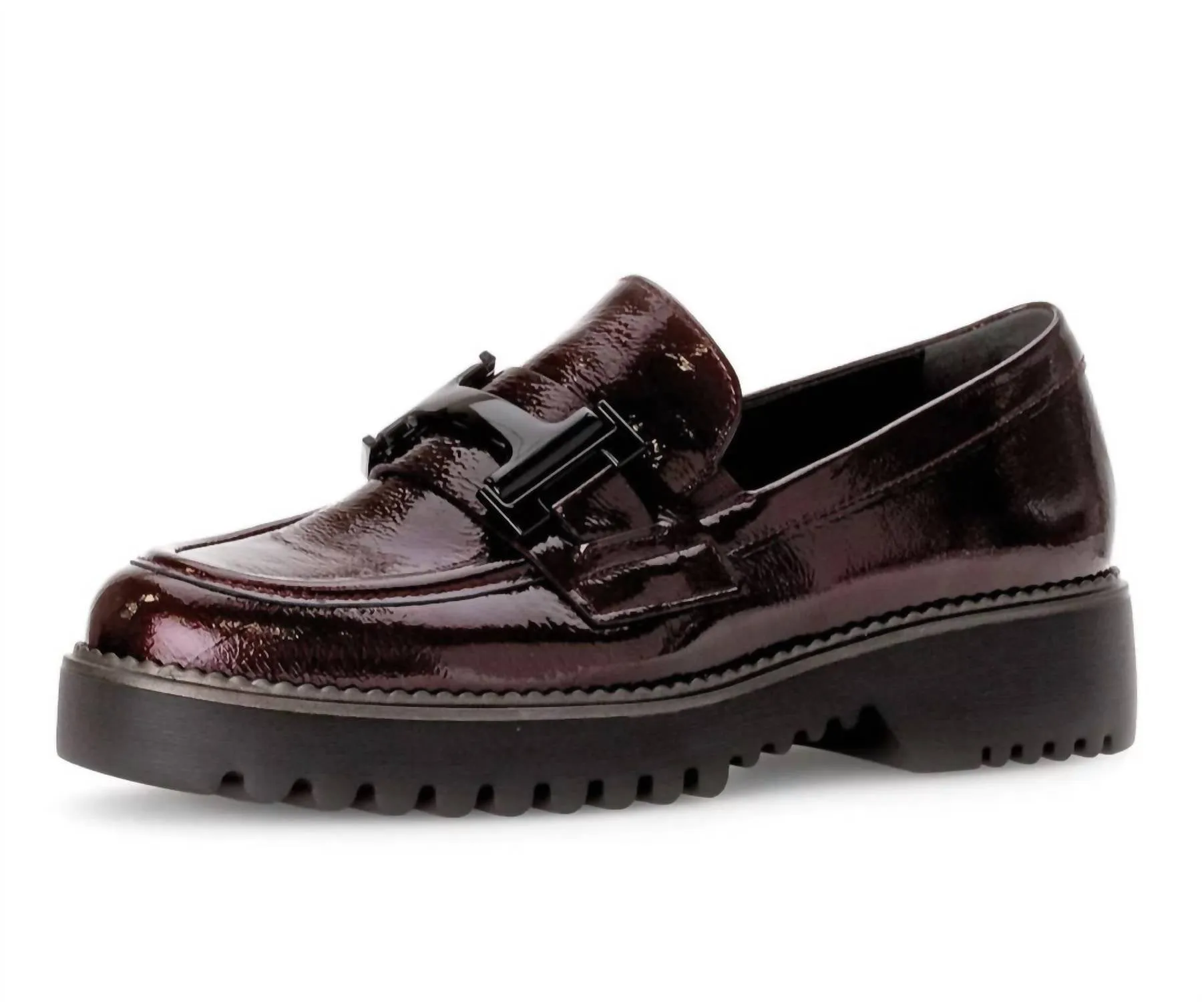 Chunky Hell City Loafer In Rock Lack/burgundy