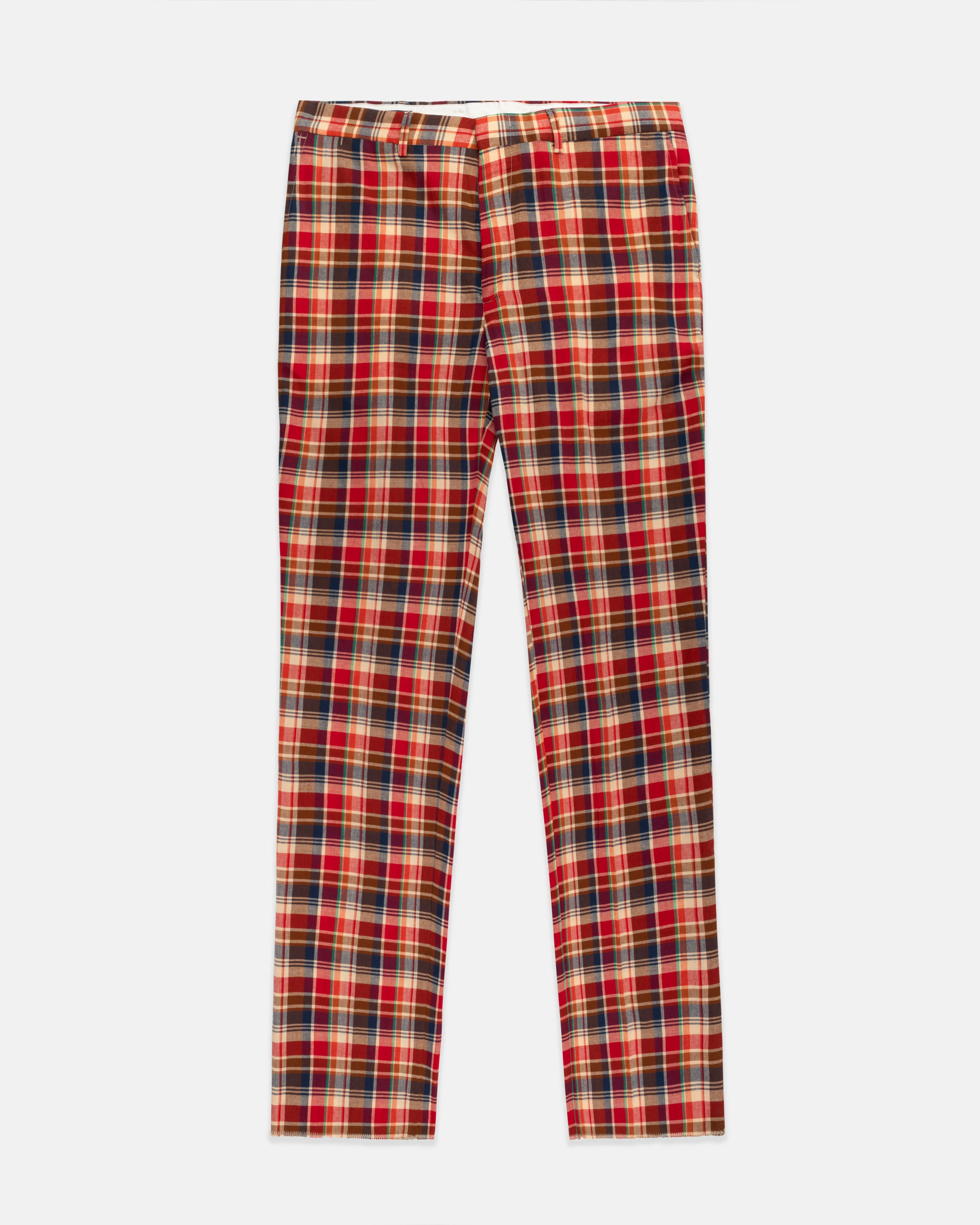CLASSIC MADRAS PANTS - NAVY/RED/YELLOW