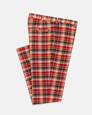 CLASSIC MADRAS PANTS - NAVY/RED/YELLOW
