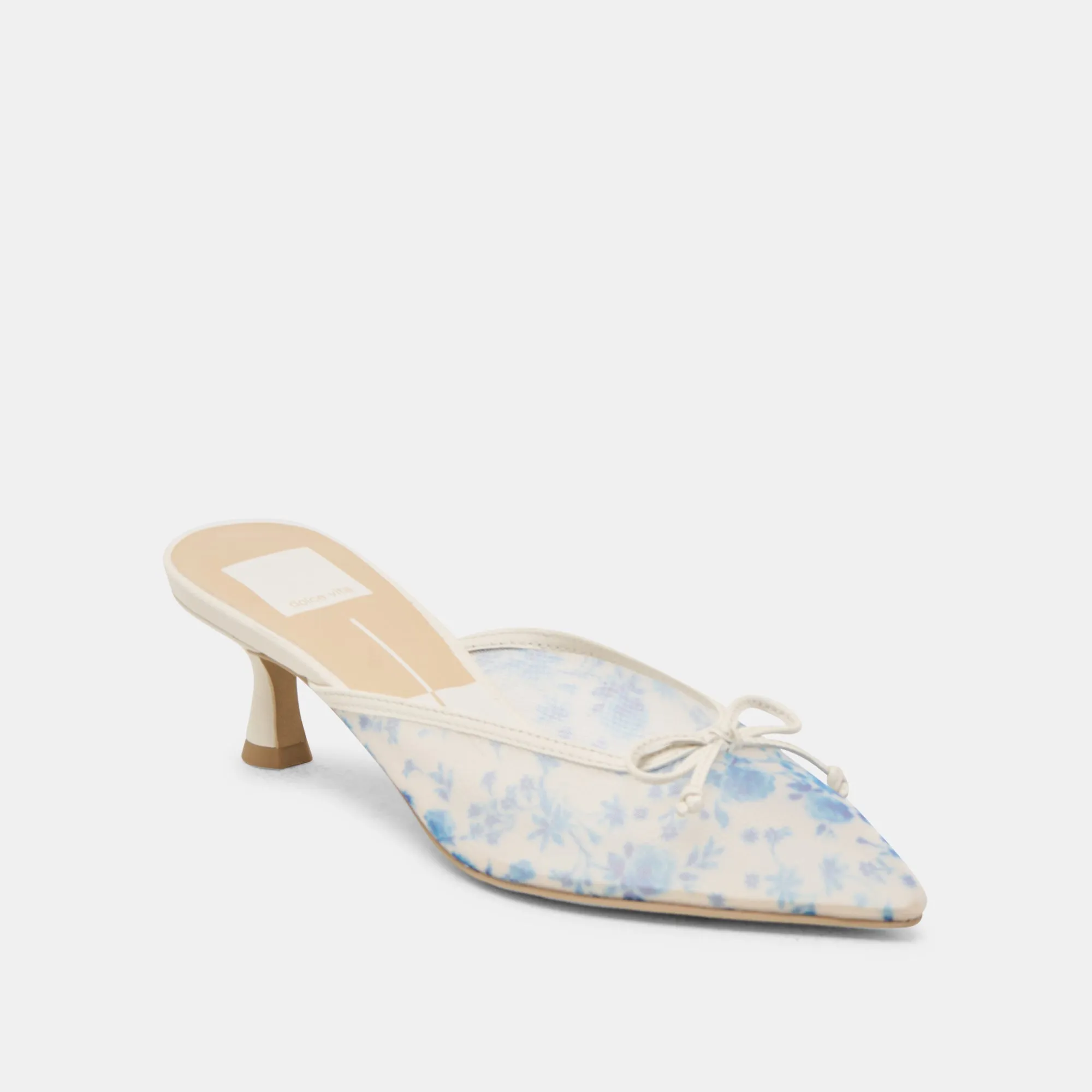 CLEO HEELS BLUE FLORAL MESH