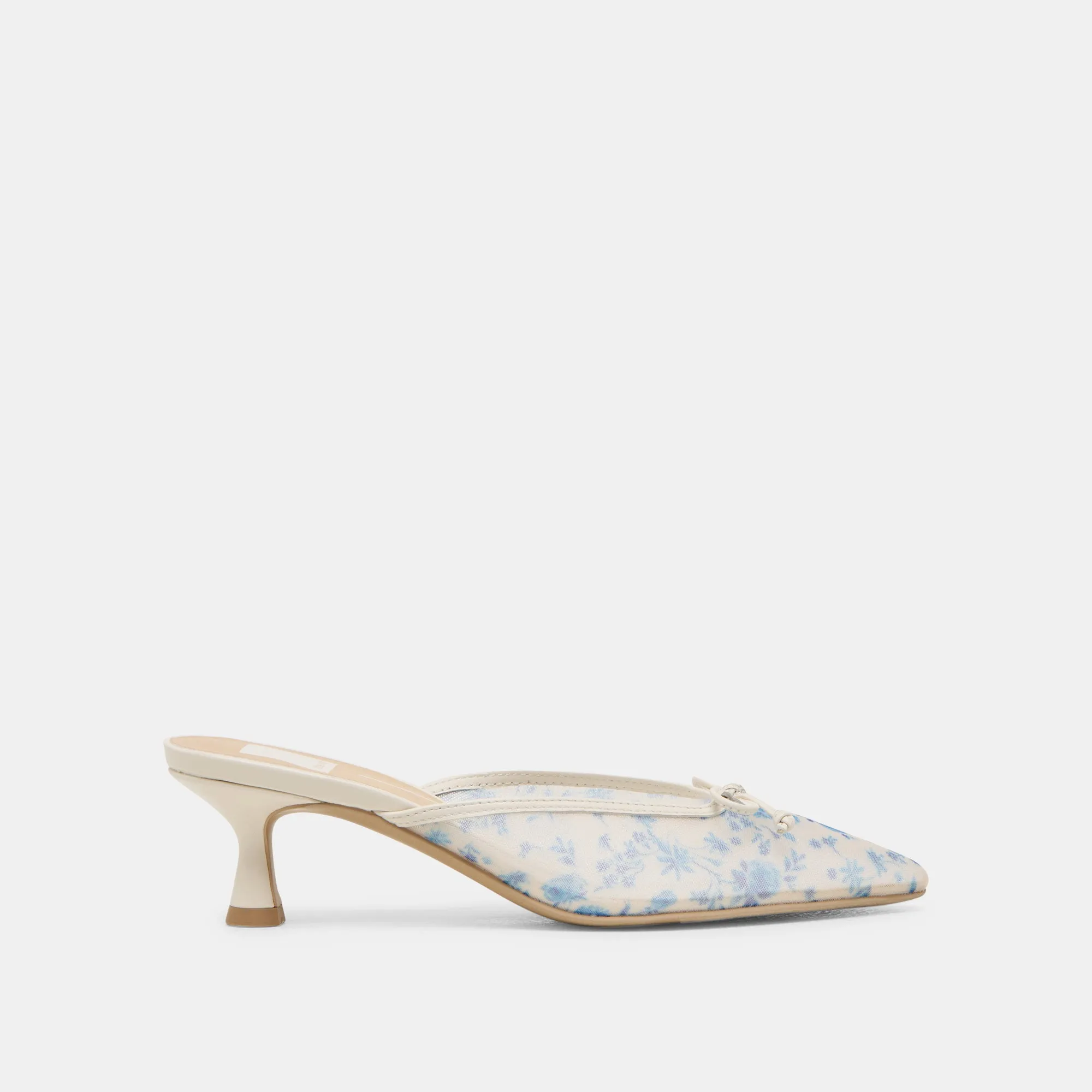 CLEO HEELS BLUE FLORAL MESH